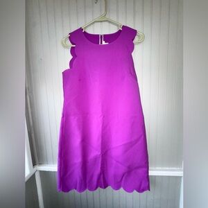 J. Crew Scalloped Edge Dress in bright Purple